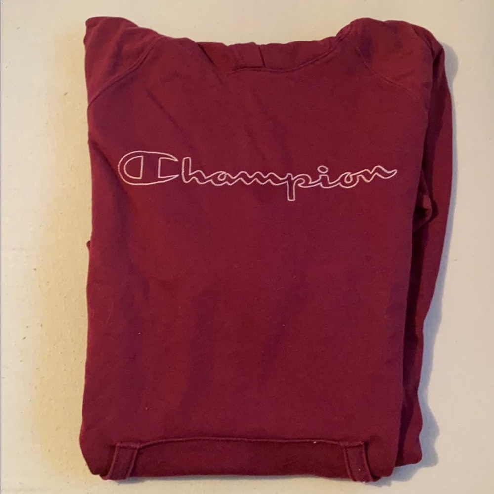 Red champion hoodie